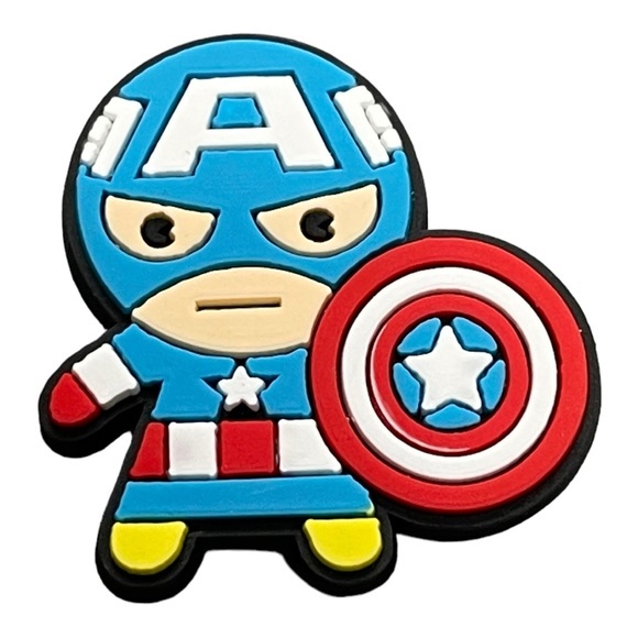 💕3/$13💕CAPTAIN AMERICA CROC CHARM - Picture 1 of 2